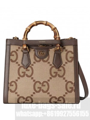 Gucci Diana Jumbo GG Small Tote Bag 660195 Brown