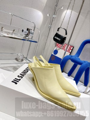 JIL SANDER 6.5cm Lambskin pointed toe Mule Lemon