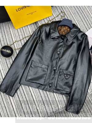 Louis Vuitton Women's Leather Jacket Black