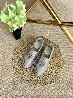 GUCCI SEQUINS GG MATELASSÉ ESPADRILLES SILVER 05 2021 Collection