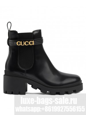 Gucci Women's Mid-Heel Boot With Logo 734909 Black