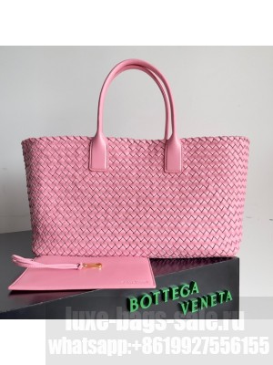 Bottega Veneta Large intreccio leather tote bag 608811 pink