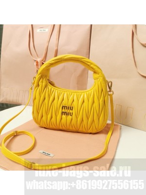 Miu Miu Wander Matelasse Original Sheepskin Bag 5BC125 Yellow