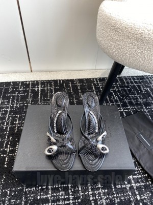 Alexander Wang dome 85 water snake strappy slide sandal 2024 Black