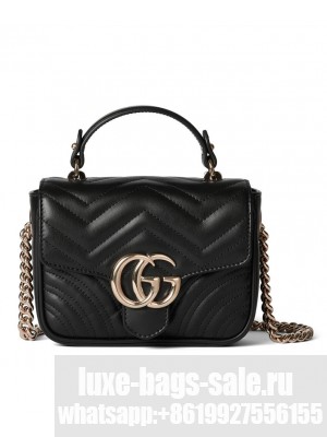 Gucci GG Marmont Mini Top Handle Bag 811238 Black