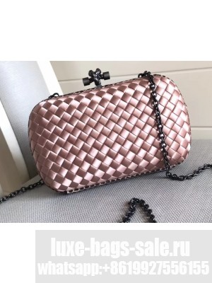 Bottega Veneta Intrecciato Chain Knot Clutch Bag Nude Pink 