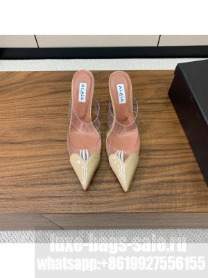 Alaïa LE CŒUR MULES IN PATENT CALFSKIN BEIGE