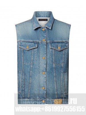 Louis Vuitton Women's Reversible Sleeveless Denim Jacket Light Blue