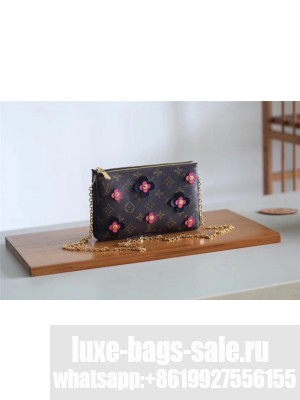 Louis Vuitton Original POCHETTE DOUBLE ZIP M63905 black