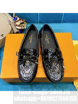 Louis Vuitton 1A3QO2 Gloria Monogram Calfskin Flat Loafer Black 2021 Collection