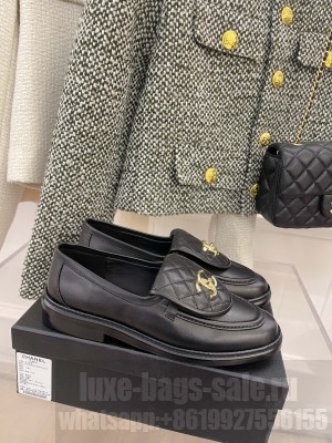 Chanel 3cm Quilting CC Loafers G36646 Black Spring 2022 Collection