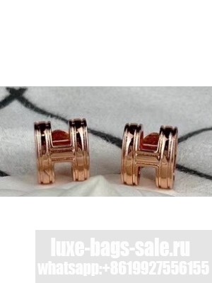 Hermes Pop H Earrings Pink Gold