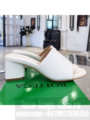 Bottega Veneta Band Calfskin Heel 5cm Sandals White  2021 Collection 22