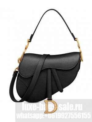 Christian Dior Saddle Bag With Strap Black