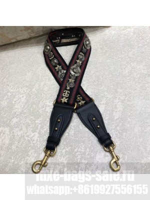 Dior Bohemian-inspired Canvas Shoulder Strap with Medallions