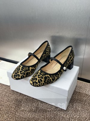 Dior Mary Janes Pumps Brown Leopard Cannage Tweedand 2025