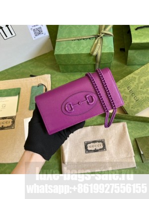 Gucci Horsebit 1955 wallet with chain 621892 purple