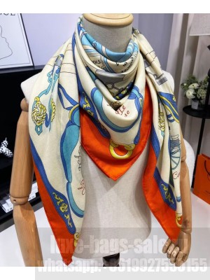 Hermes Women's Bouclerie Moderne Plumetis Scarf Orange