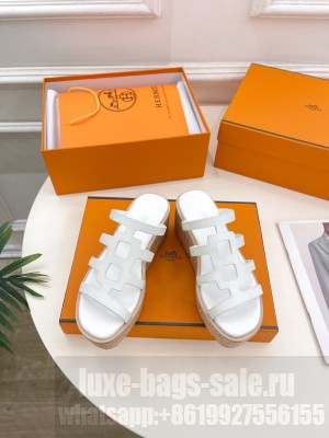 Hermes Isabella 30 calfskin sandal white