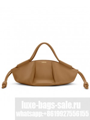 Loewe Small Paseo Bag In Shiny Nappa Calfskin Coffee