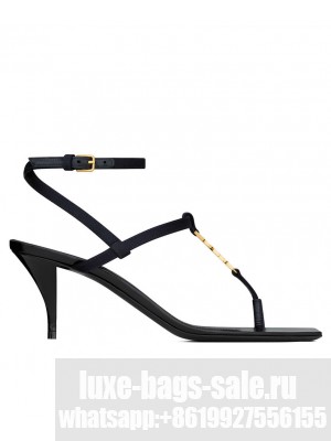 Saint Laurent Women's Cassandra Sandals In Smooth Leather Black
