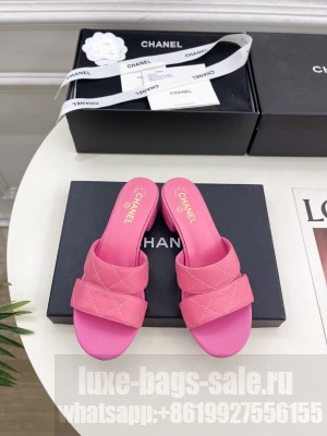 Chanel 4cm Lambsink Quilted Mule Pink 2025