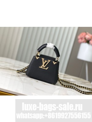 Louis Vuitton Capucines nano M24583 black&Crystal