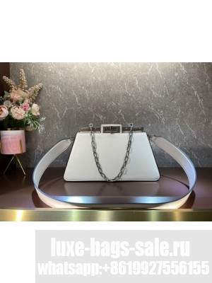 Fendi Peekaboo Cut Medium soft nappa leather bag 8BN340 WHITE