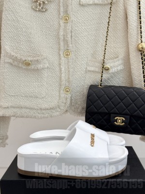 Chanel Platform Calfskin Mule White 2025