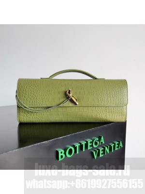 Bottega Veneta Long Clutch Andiamo With Handle alligator leather 741511 Khaki