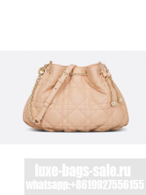 MEDIUM DIOR AMMI BAG Sand Pink Supple Macrocannage Lambskin M22566F
