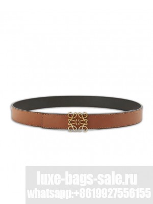 Loewe Reversible Anagram Belt In Smooth Calfskin Dark Coffee