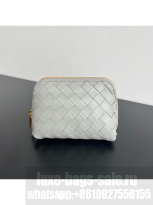 Bottega Veneta Intrecciato Beauty Pouch 764044 gray