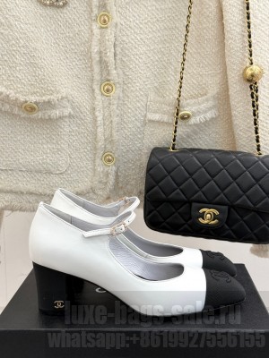 Chanel lambskin & cotton pumps white 2025