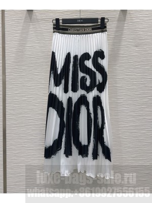 Christian Dior Women's Miss Dior Allover Pattern Skirt White