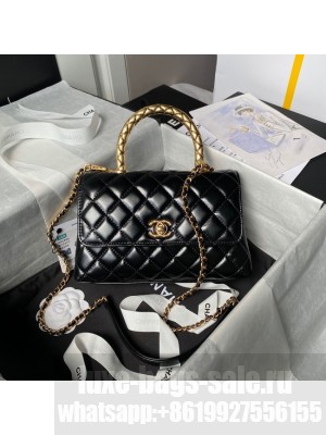 Chanel FLAP BAG WITH TOP HANDLE AS92990 black