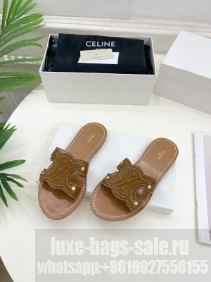 CELIE CELINE TRIOMPHE MULE IN CALFSKIN BROWN