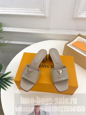 Louis Vuitton Women's LV Capri 5cm Calfskin Mule Gray