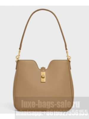 Celine SMALL CAMILLE 16 SOFT BAG IN SMOOTH CALFSKIN 120693 SMOKED BROWN