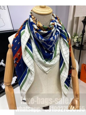 Hermes Women's Coaching Deja-Vu Scarf White