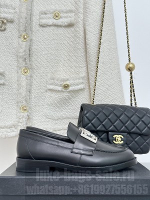 Chanel Calfskin Loafers with Framed CC 2023 012