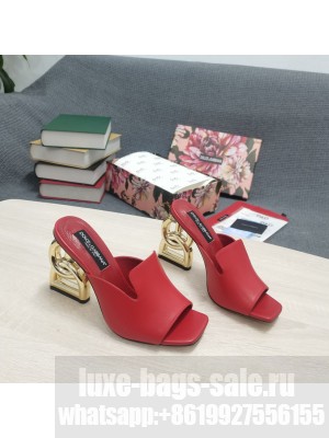 DOLCE & GABBANA Heel 10.5CM CALFSKIN LEATHER MULE RED 2022