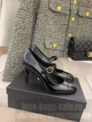 Chanel Heel 85mm Mary Janes Pumps Black Spring 2022 Collection