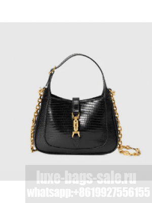 Gucci Jackie 1961 lizard mini bag 675799 black