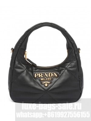 Prada Nappa-leather Mini Bag With Topstitching 1BA384 Black