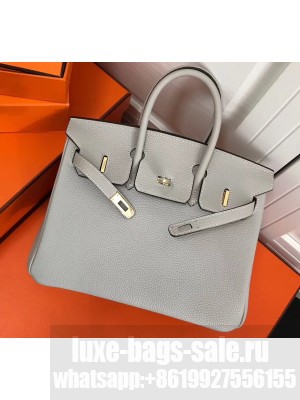 Hermes Birkin 25cm Bag Pearl Gray in Togo Leather With Gold Hardware