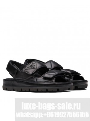 Prada Women's Padded Nappa Leather Sandals Black