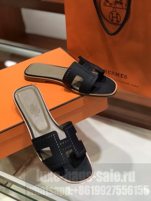 Hermes Oran Flat slippers in epsom leather 05 2021 Collection