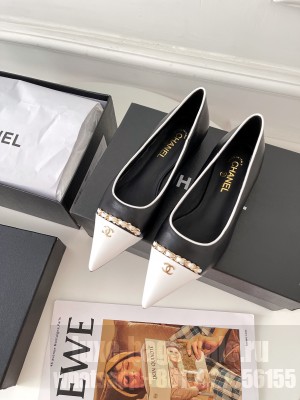 Chanel Suede Chain Pointed Toe Ballerinas 2021 Collection 04