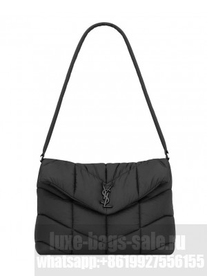 Saint Laurent Puffer Messenger Bag In Econyl Regenerated Nylon Black